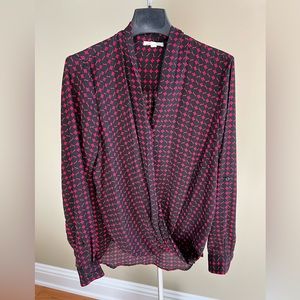 Fuchsia & Black XS Blouse 100% Polyester